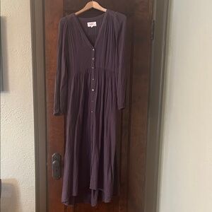 Xirena Elegant Grey Button-Down Dress